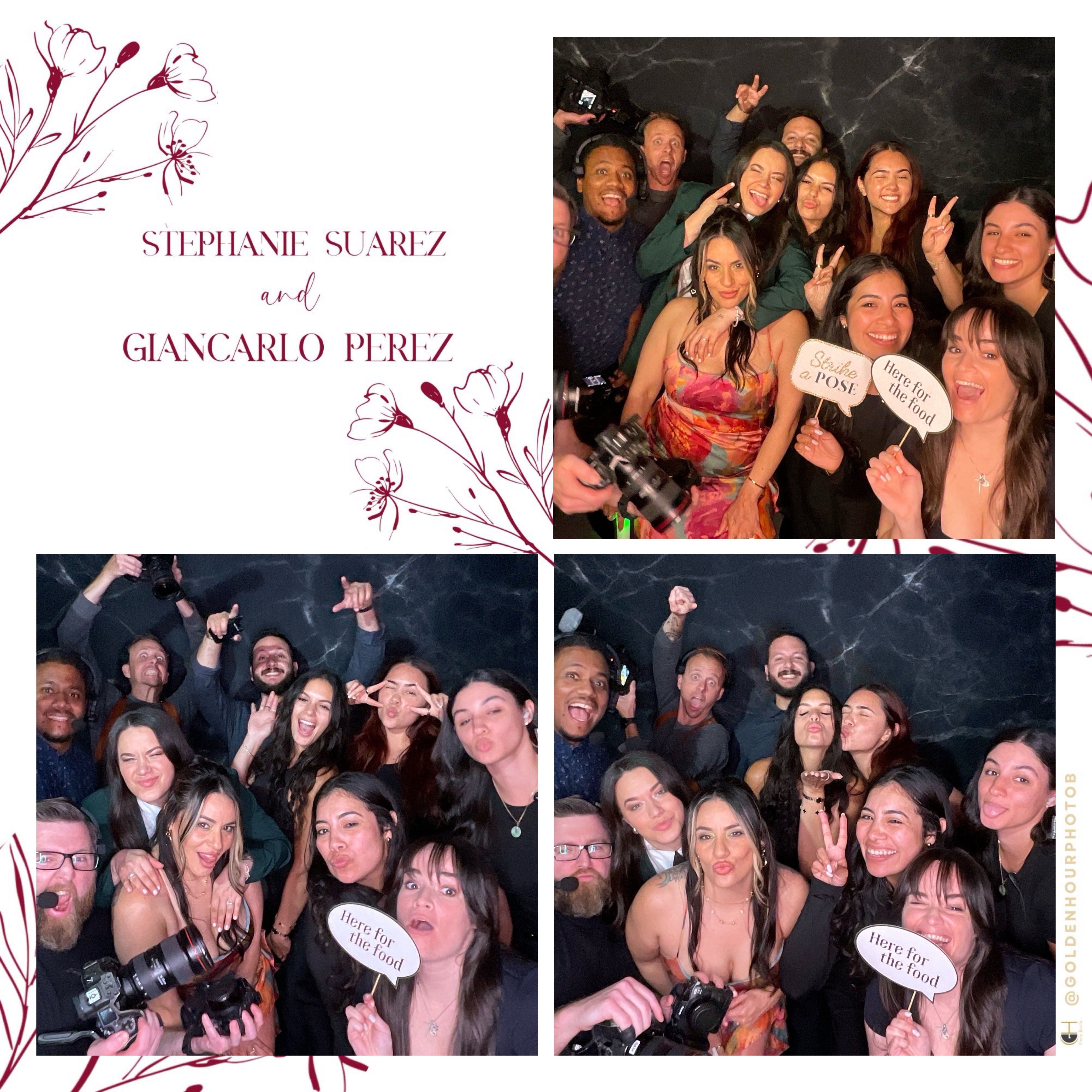 Team photo-booth memories from a celebration